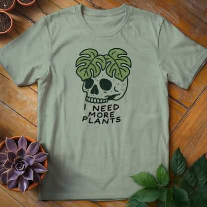 I Need More Plants Skull Tee T-Shirt Sage / S