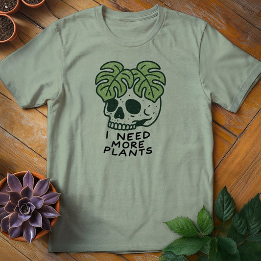 I Need More Plants Skull Tee T-Shirt Sage / S