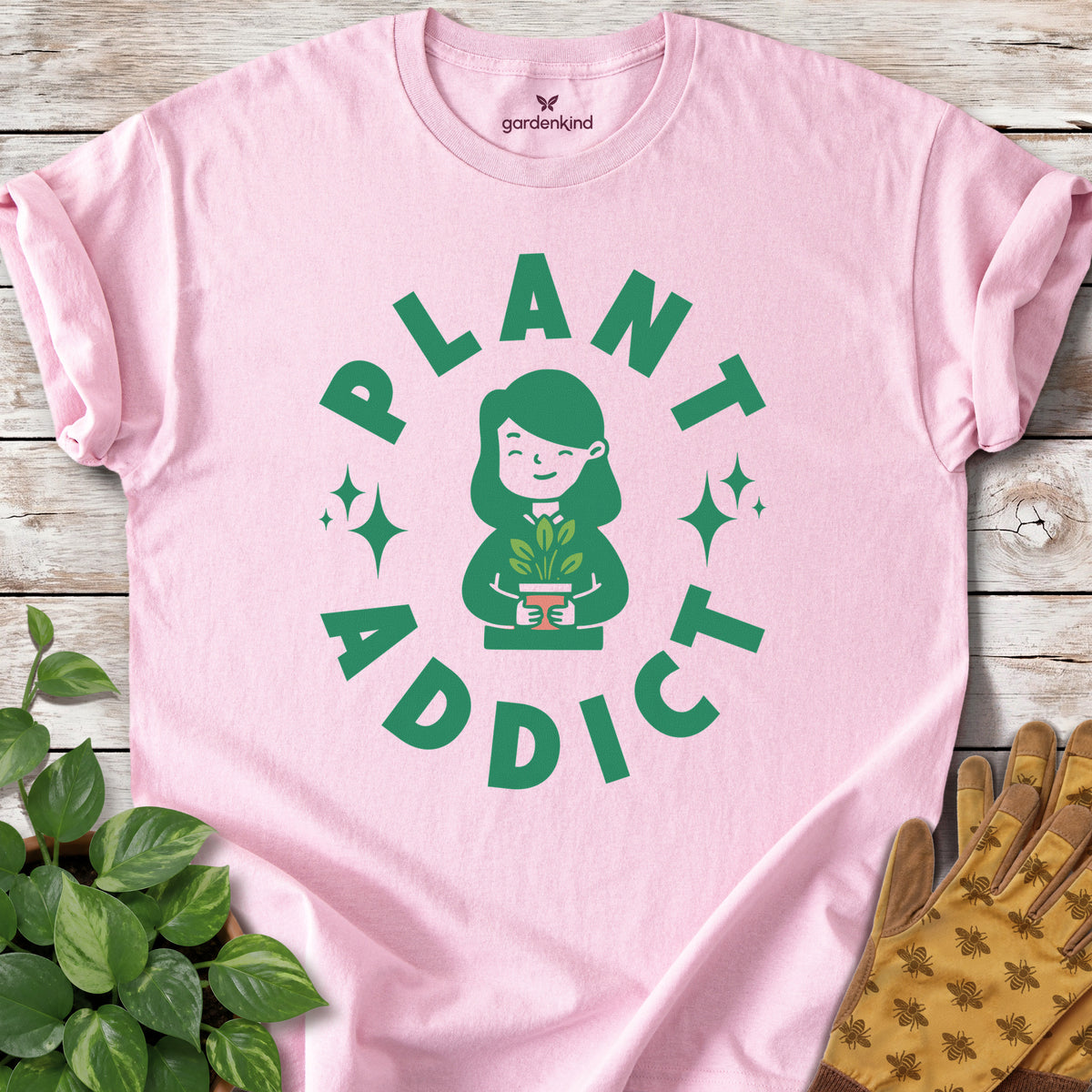 I'm a Plant Addict Tee, Light Pink