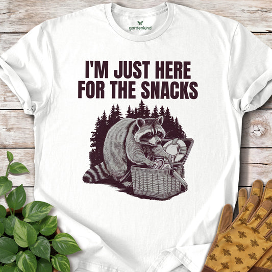 I'm Just Here for the Snacks Tee, White