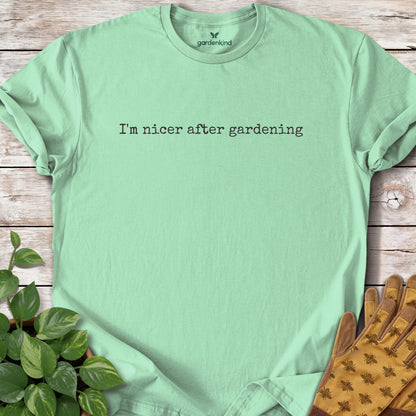 I'm Nicer After Gardening Tee, Mint Green