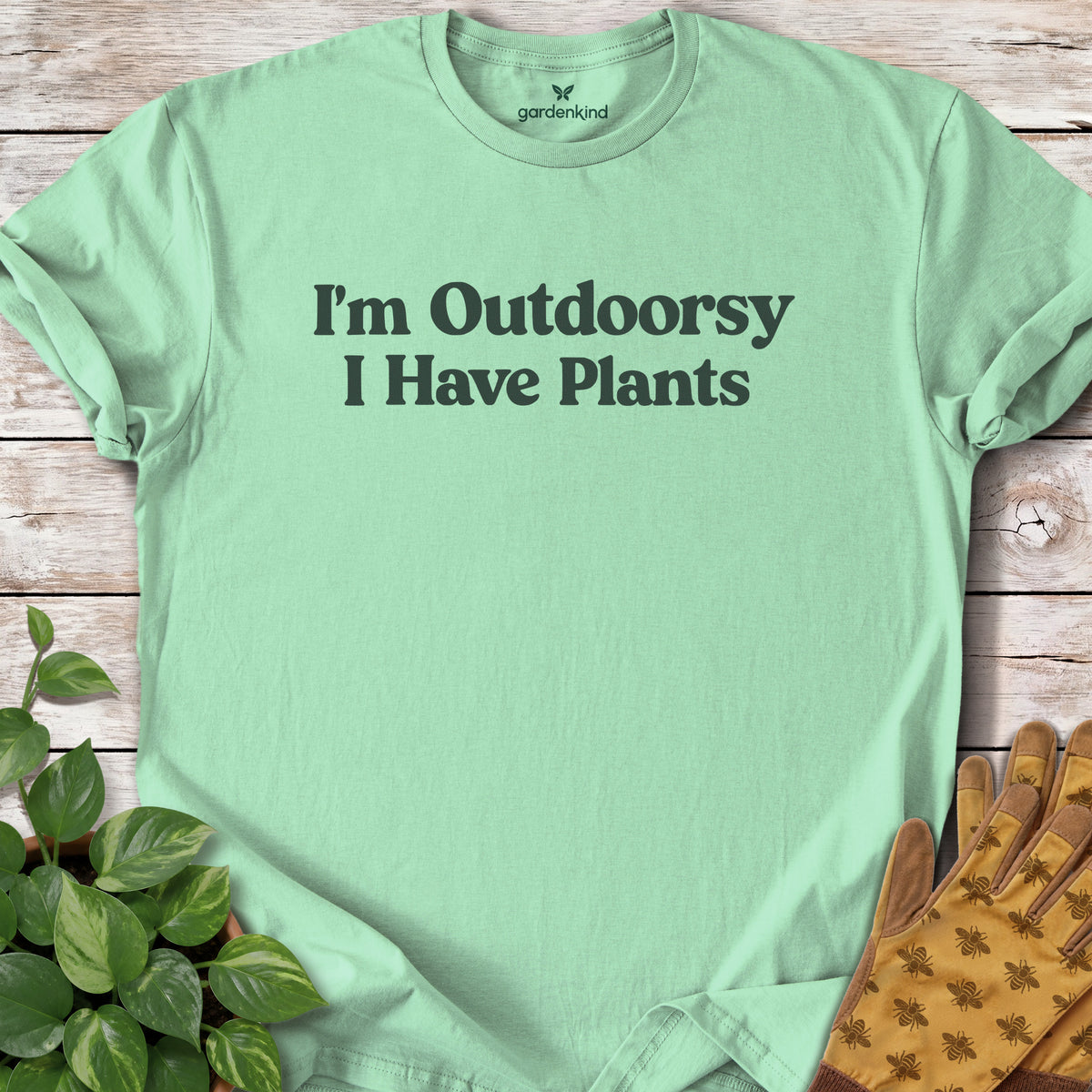 I'm Outdoorsy Tee, Mint Green