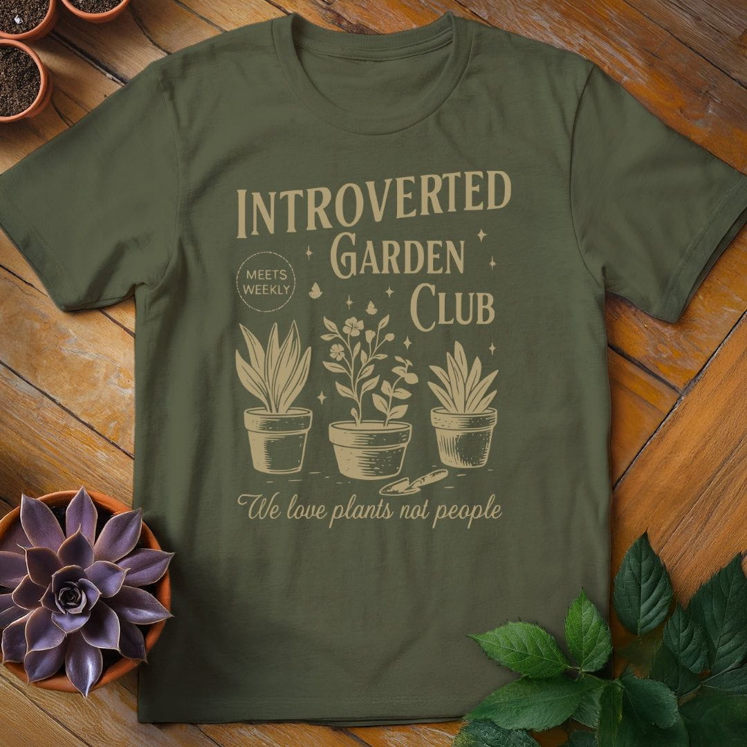Introverted Garden Club Tee T-Shirt Military Green / S