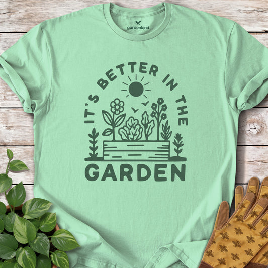 It's Better in the Garden Tee, Mint Green