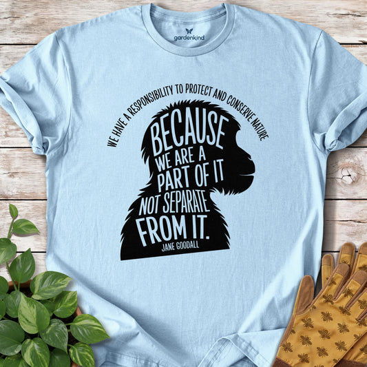 Jane Goodall Quote Tee, Light Blue