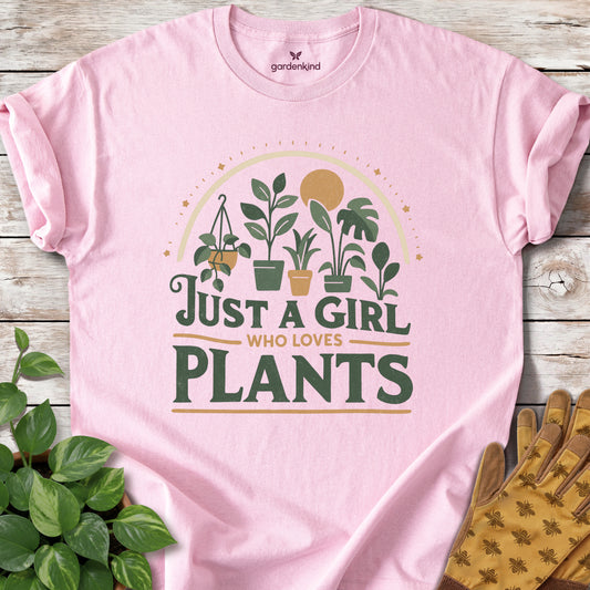 Just a Girl Who Loves Plants Tee, Light Pink