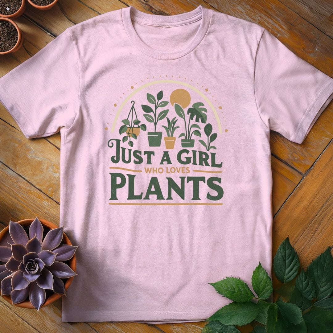 Just a Girl Who Loves Plants Tee T-Shirt Light Pink / S
