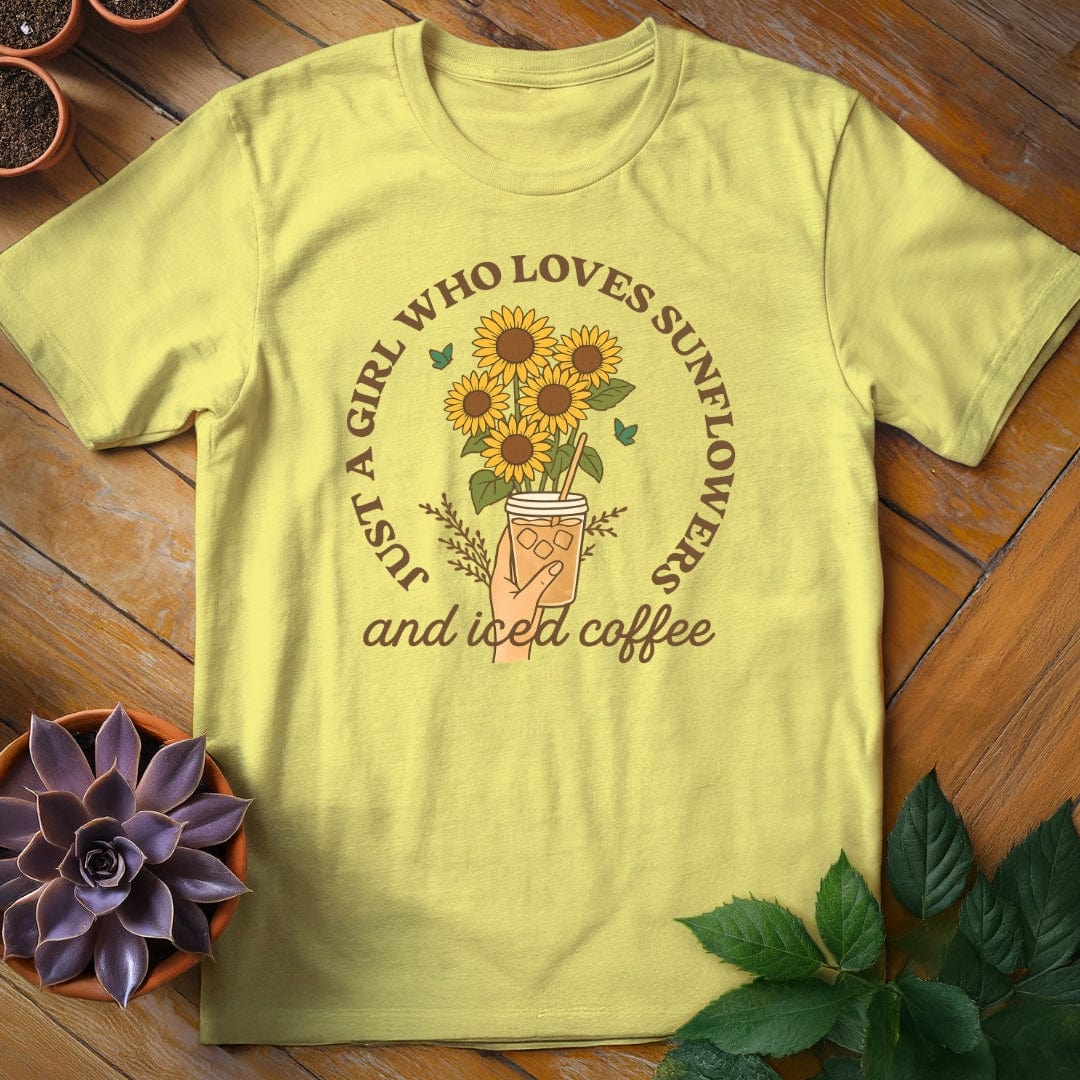 Just a Girl Who Loves Sunflowers Tee T-Shirt Cornsilk / S