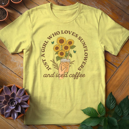 Just a Girl Who Loves Sunflowers Tee T-Shirt Cornsilk / S