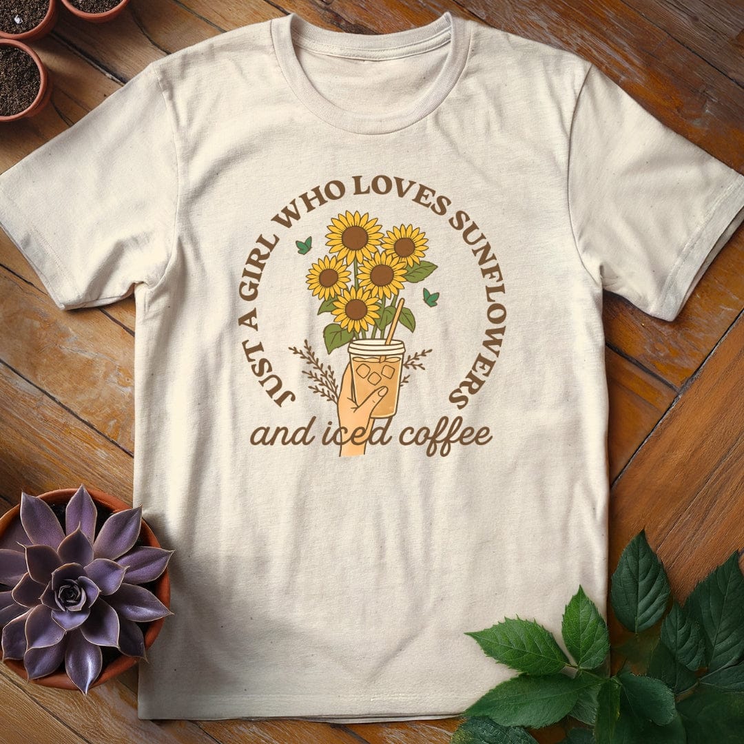 Just a Girl Who Loves Sunflowers Tee T-Shirt Natural / S