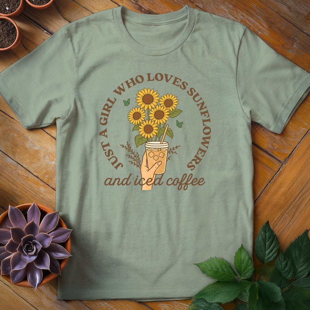Just a Girl Who Loves Sunflowers Tee T-Shirt Sage / S
