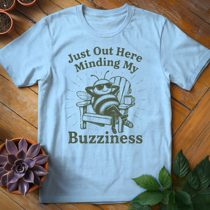 Just Out Here Minding My Buzziness Tee T-Shirt Light Blue / S