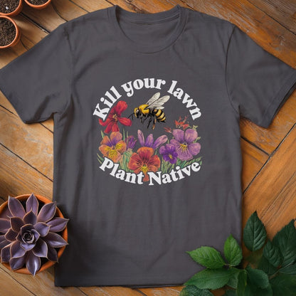 Kill Your Lawn Tee T-Shirt Charcoal / S