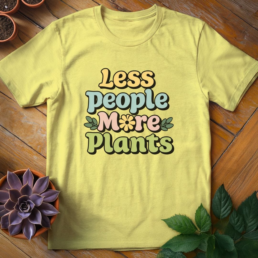 Less People More Plants Tee T-Shirt Cornsilk / S
