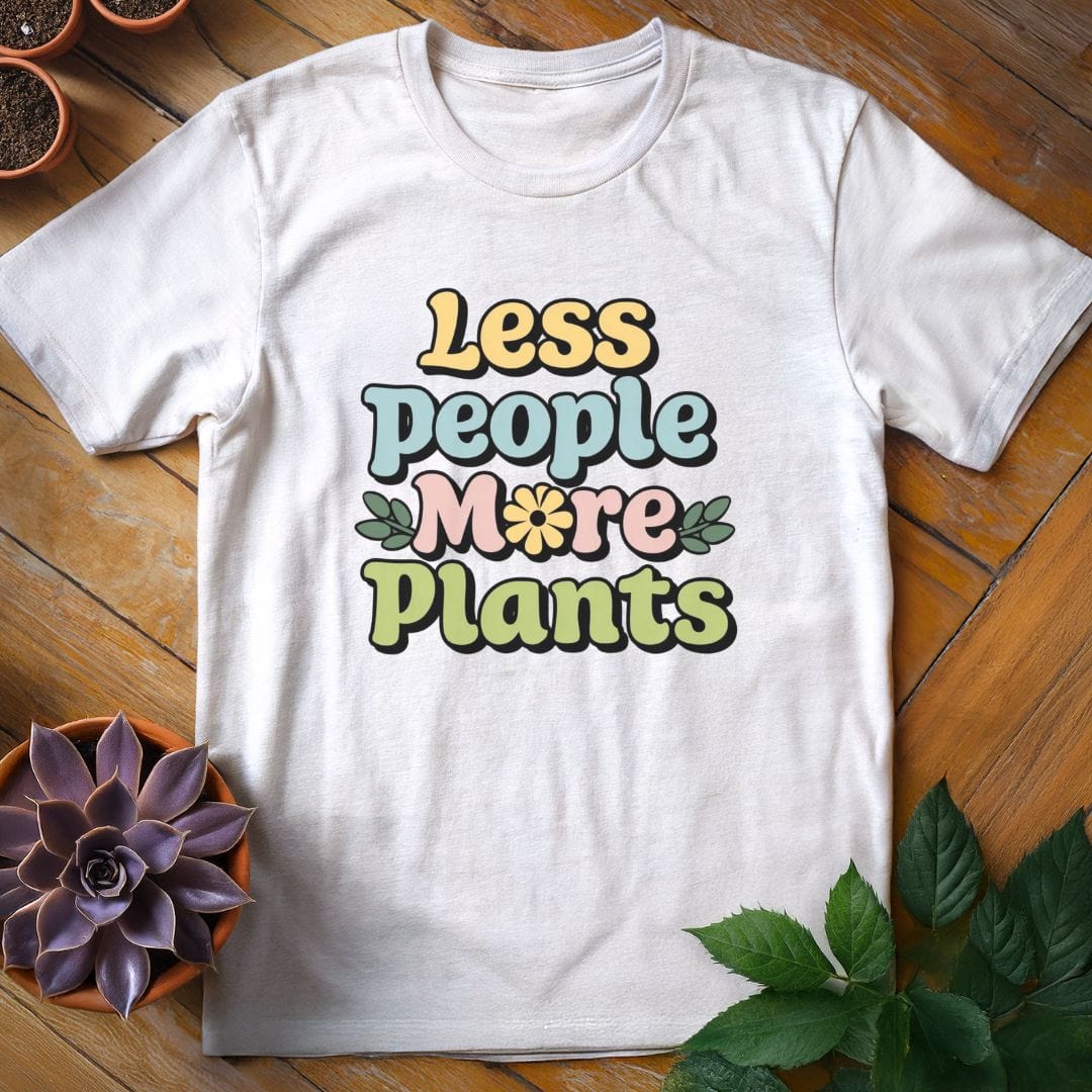 Less People More Plants Tee T-Shirt White / S