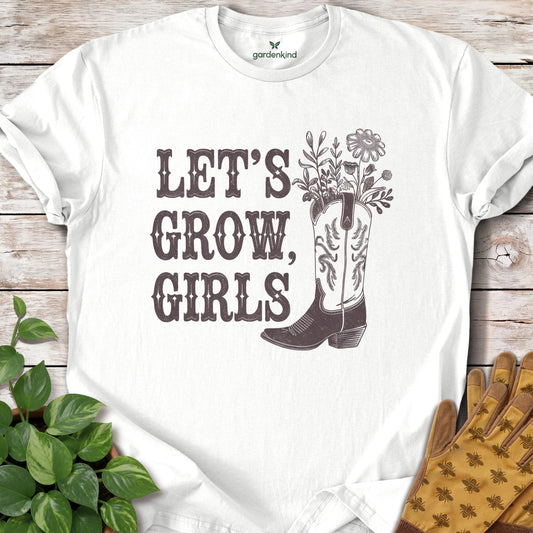 Let's Grow, Girls Tee, White