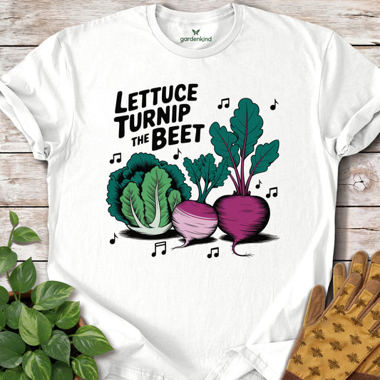 Lettuce Turnip the Beet Tee, White