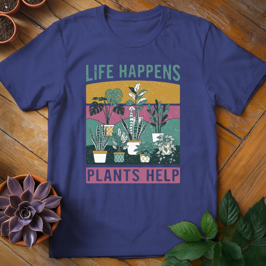 Life Happens, Plants Help Tee T-Shirt Metro Blue / S
