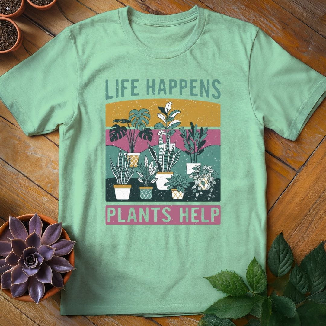 Life Happens, Plants Help Tee T-Shirt Mint Green / S