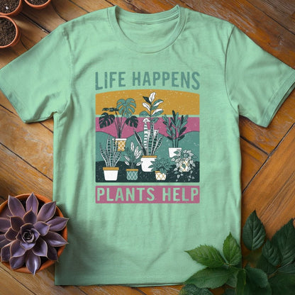 Life Happens, Plants Help Tee T-Shirt Mint Green / S