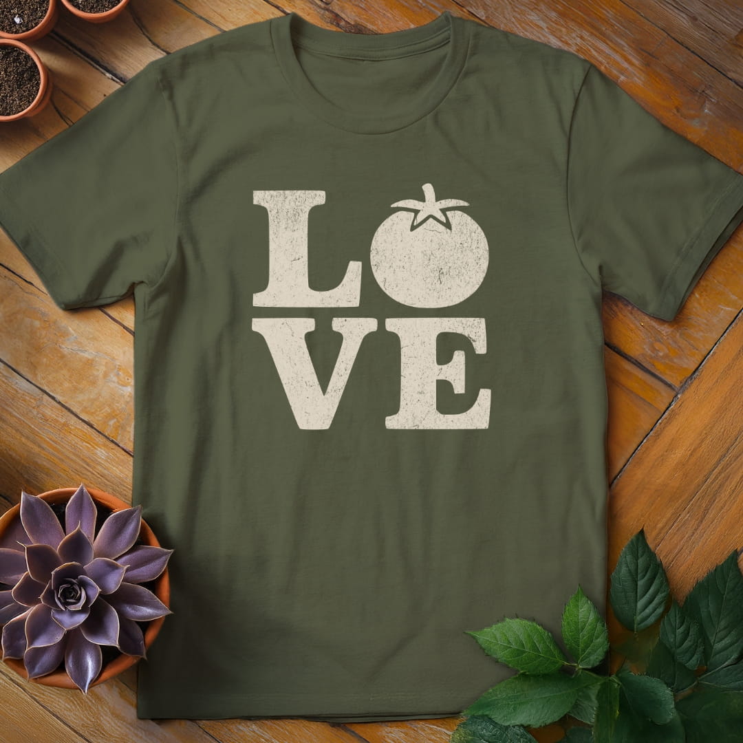 LOVE Tomatoes Tee T-Shirt Military Green / S