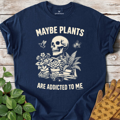 Maybe Plants Are Addicted to Me Tee, Navy