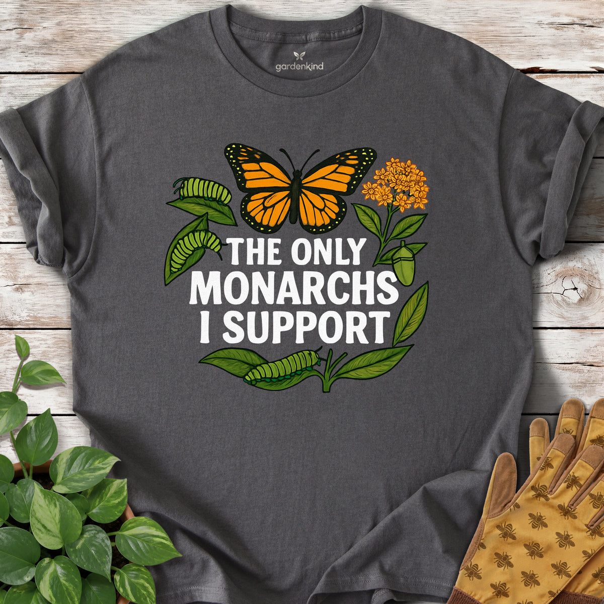 Monarchs Tee, Charcoal