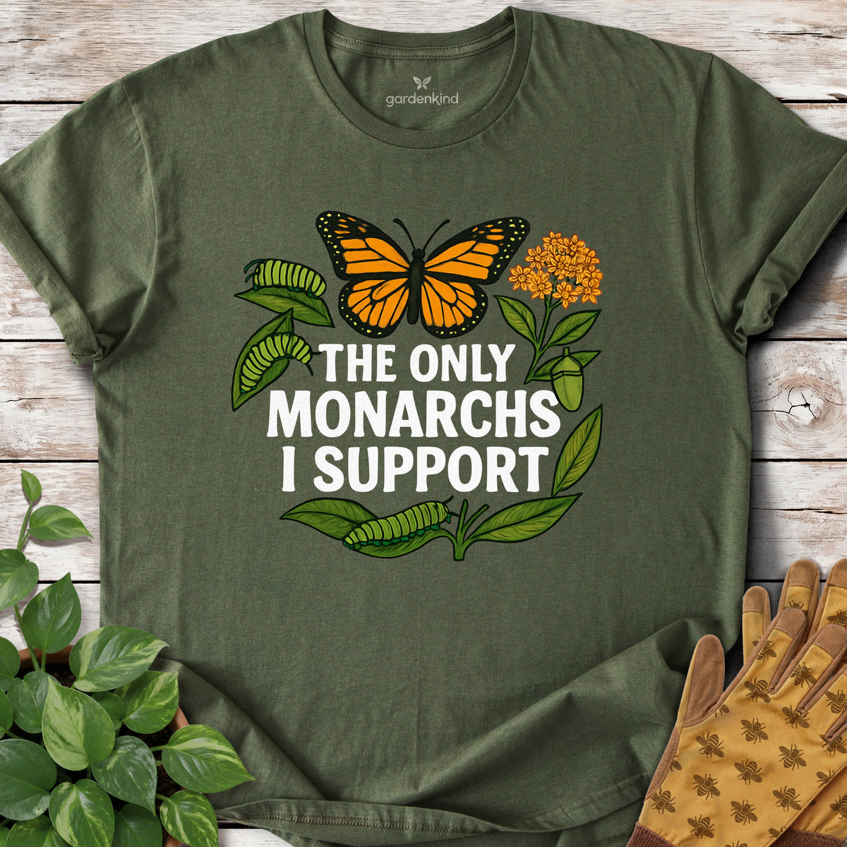 Monarchs Tee, Military Green
