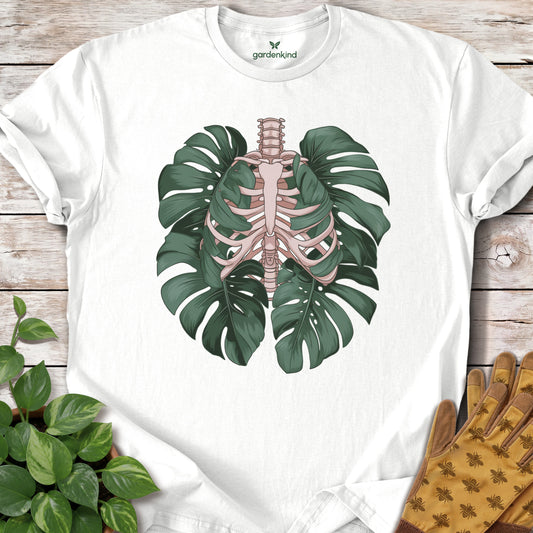 Monstera Lungs Tee, White