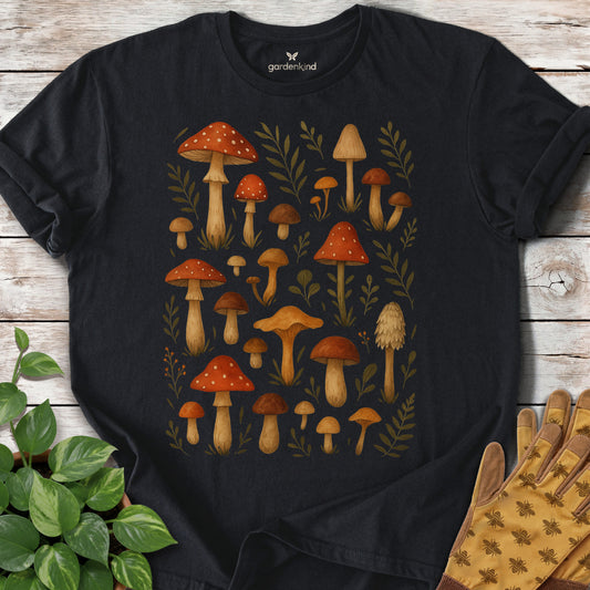 More Mushrooms Tee, Black