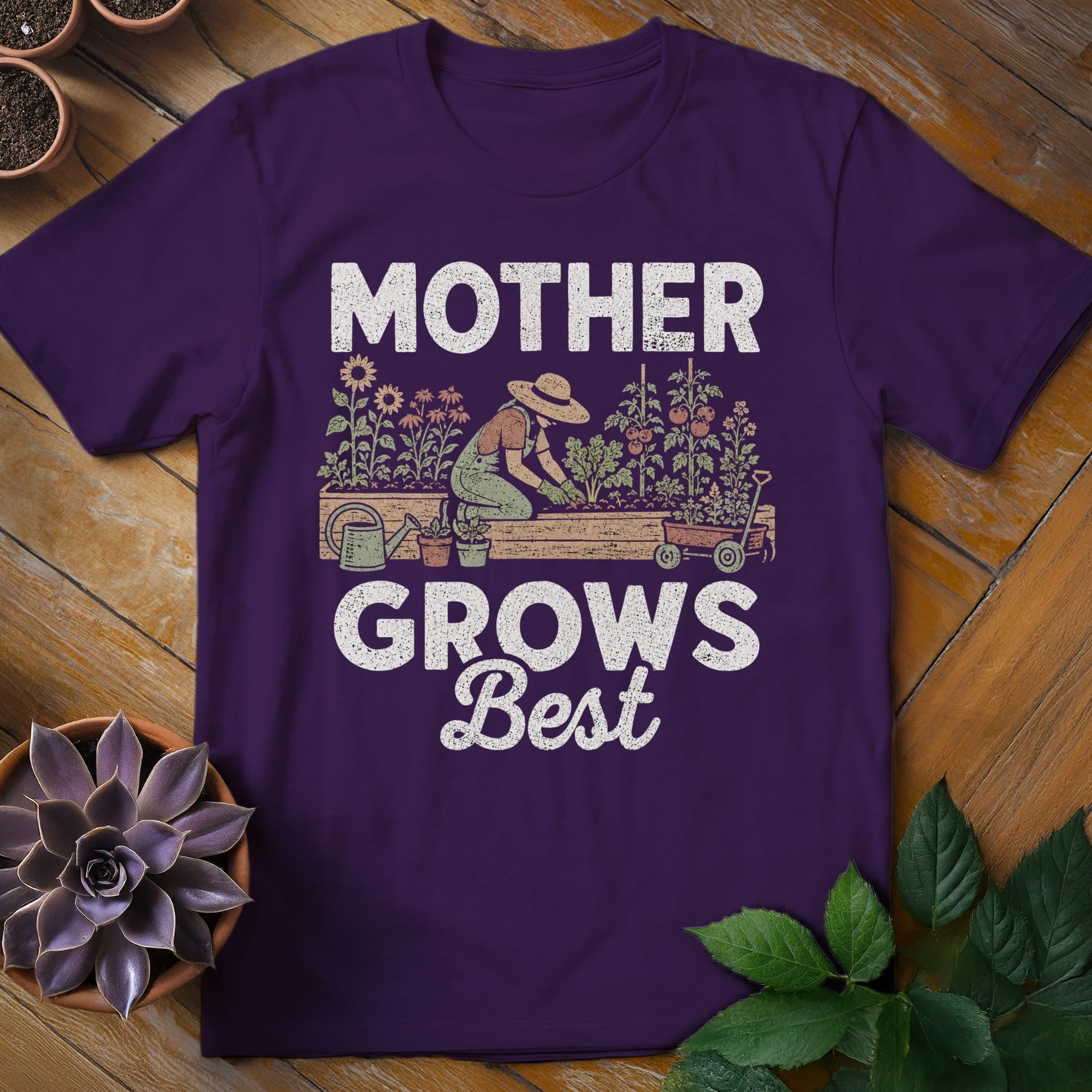 Mother Grows Best Tee T-Shirt Purple / S