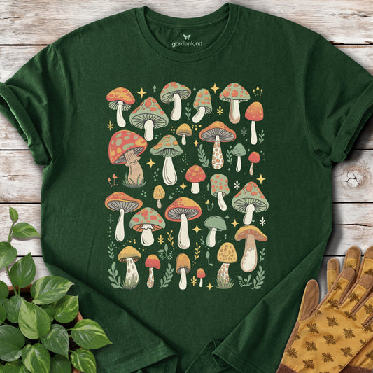 Mushrooms Tee, Forest Green