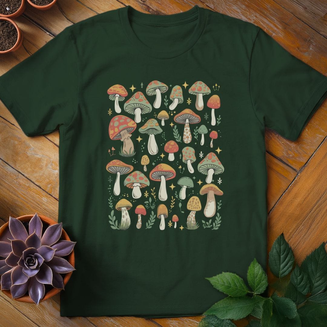 Mushrooms Tee T-Shirt Forest Green / S