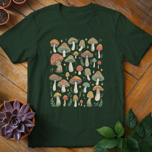 Mushrooms Tee T-Shirt Forest Green / S