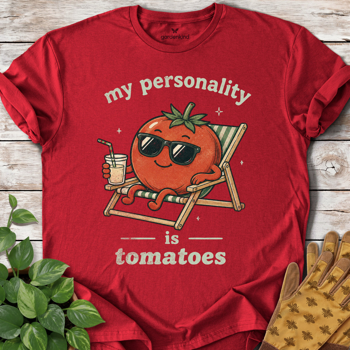 My Personality is Tomatoes Tee, Cherry Red