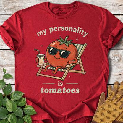 My Personality is Tomatoes Tee, Cherry Red