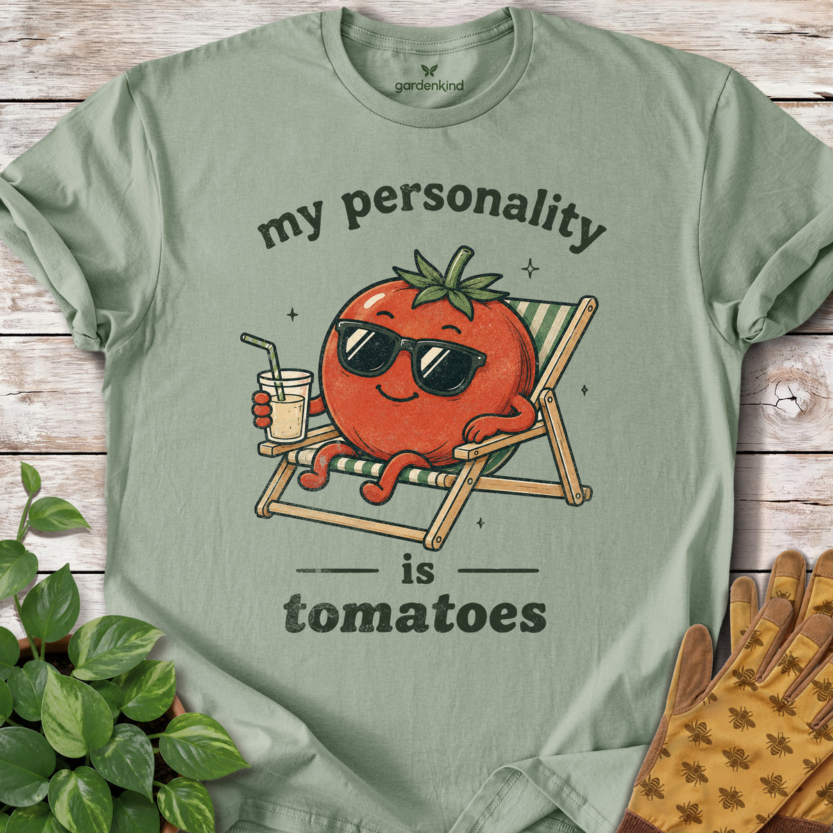 My Personality is Tomatoes Tee, Sage