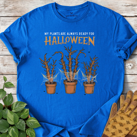 My Plants Are Always Ready for Halloween Tee, Royal