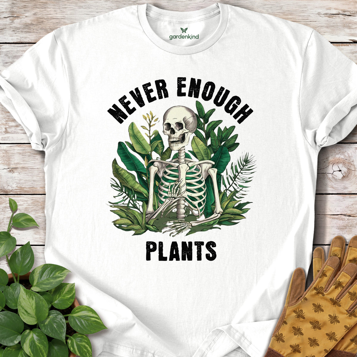 Never Enough Plants Tee, White