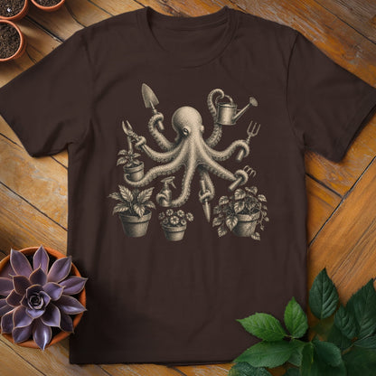 Octopus Gardener Tee T-Shirt Dark Chocolate / S