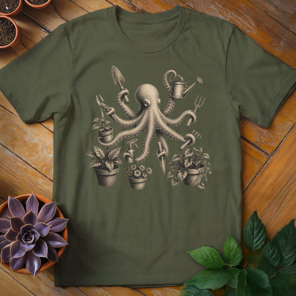 Octopus Gardener Tee T-Shirt Military Green / S