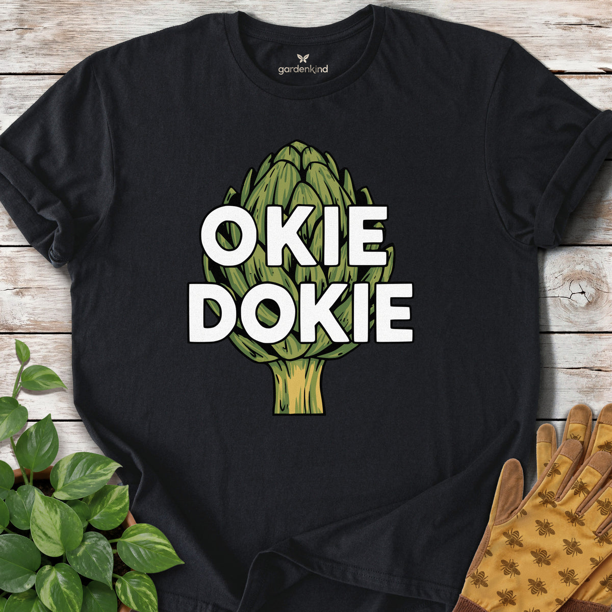Okie Dokie Artichokie Tee, Black