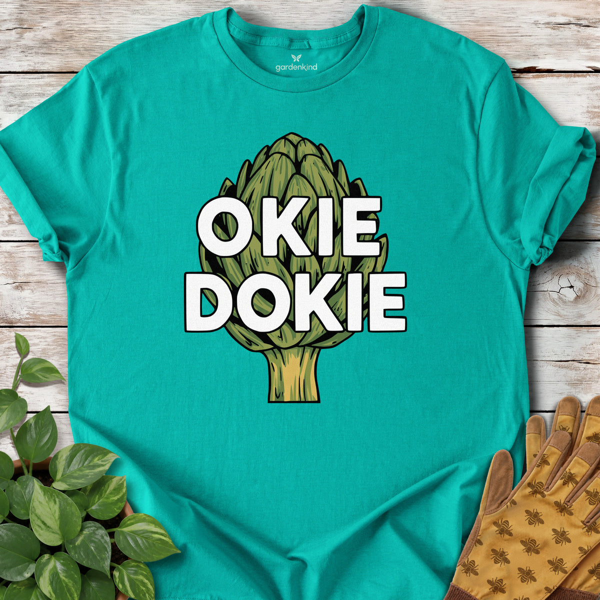 Okie Dokie Artichokie Tee, Jade Dome