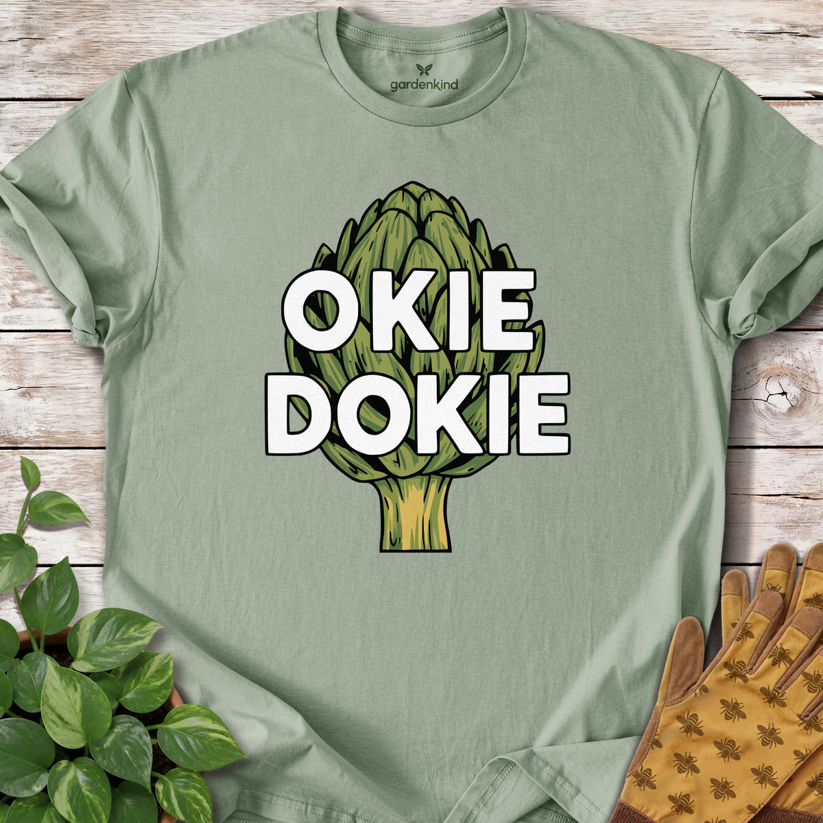 Okie Dokie Artichokie Tee, Sage
