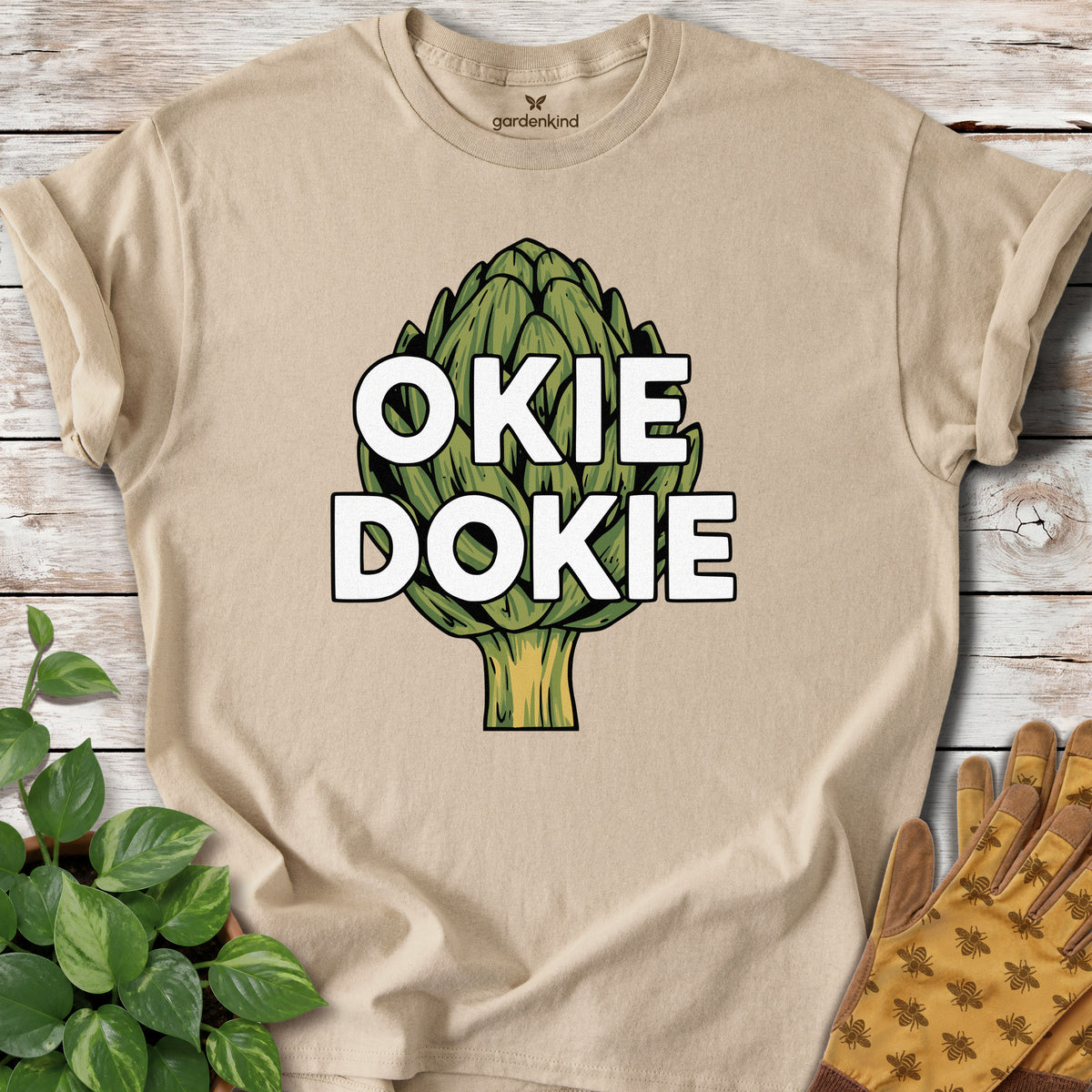 Okie Dokie Artichokie Tee, Sand