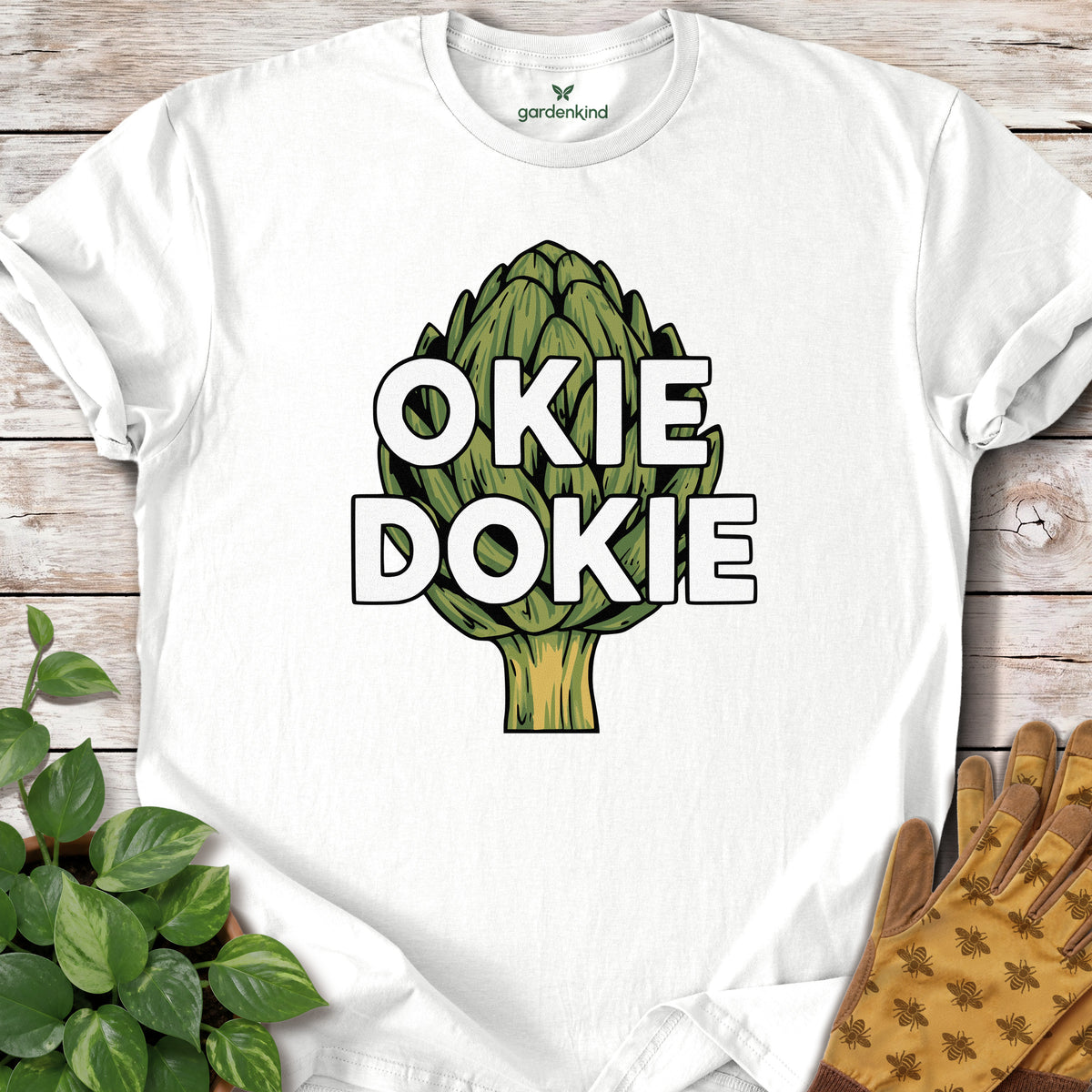 Okie Dokie Artichokie Tee, White