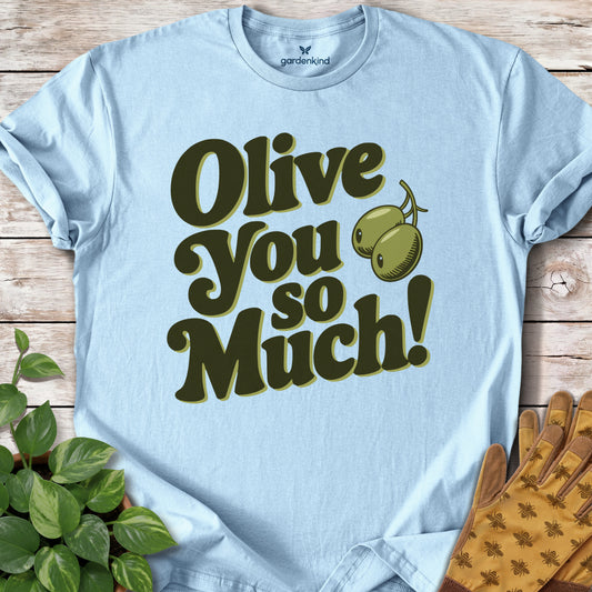 Olive You So Much Tee, Light Blue