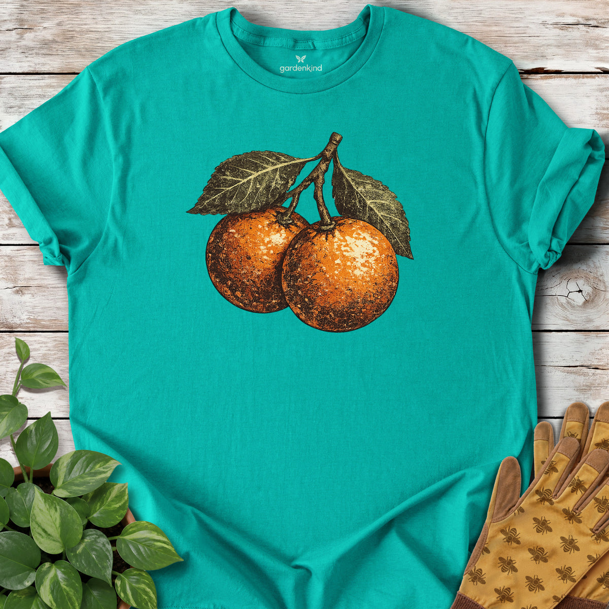Oranges Tee, Jade Dome