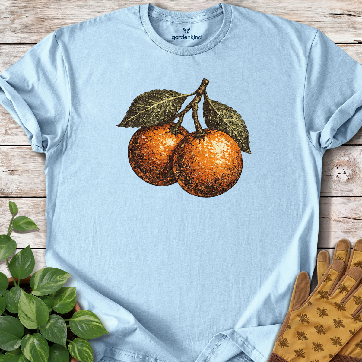 Oranges Tee, Light Blue