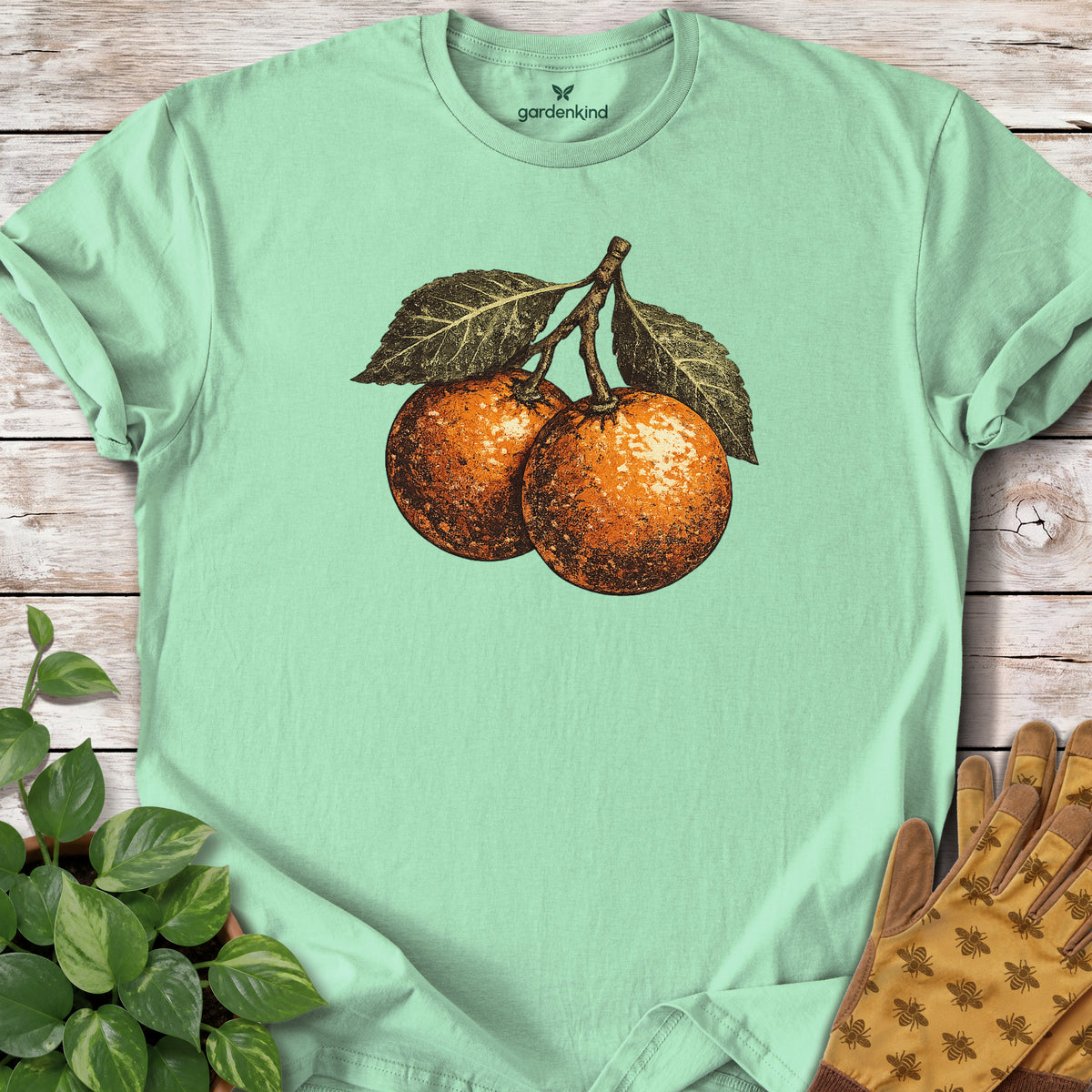 Oranges Tee, Mint Green